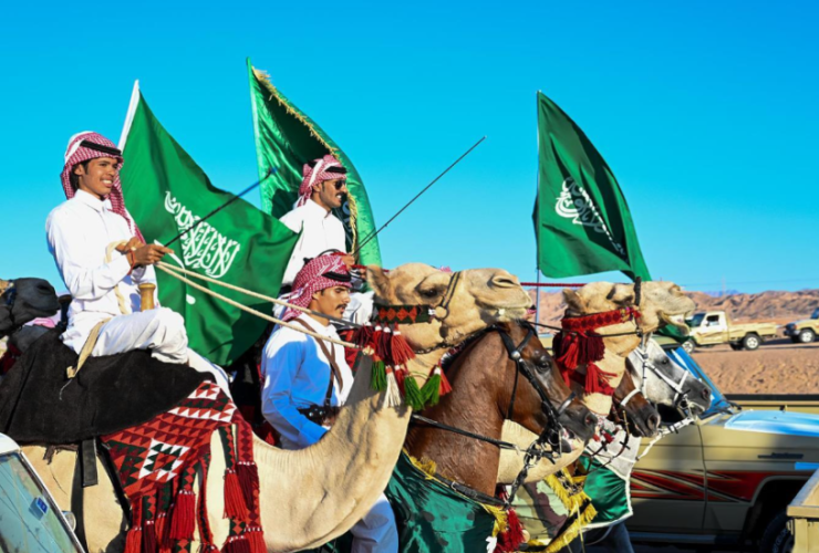 الاتحاد السعودي للهجن يشارك في مسيرة يوم التأسيس بالرياض