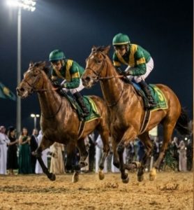 شهد الشوطان الأولان مشاركة 9 خيول عربية